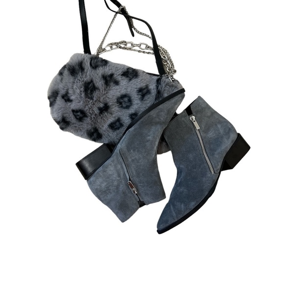 Vincent POINTY TOE Gray Ankle BOOTIE - Picture 3 of 11